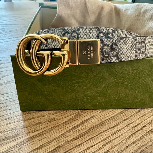 Gucci Black and Gold GG Monogram Belt main image 7